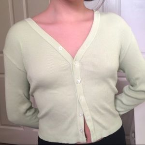 brandy melville green cardigan